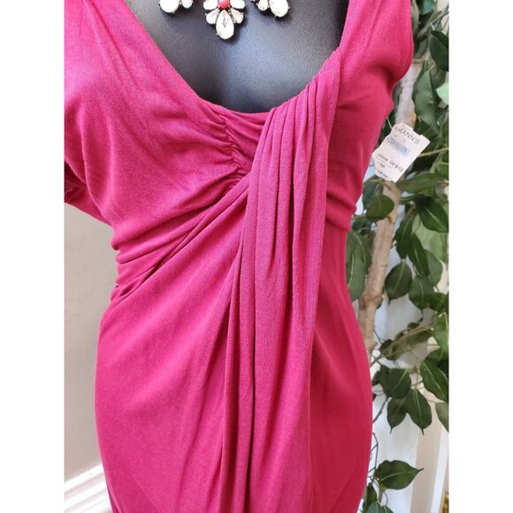 French Connection Women's Red Modal Scoop Neck Casual Knee Length Dress Size 4 - Picture 3 of 11